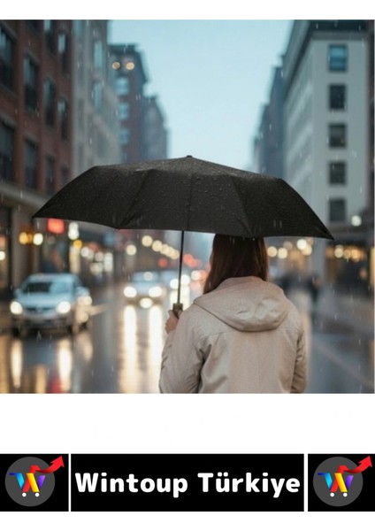 Kompakt Çanta Boy Seyahat Tipi Dayanıklı Otomatik Açma Kapama Güçlendirilmiş 8 Telli Kılıflı Şemsiye modelleri