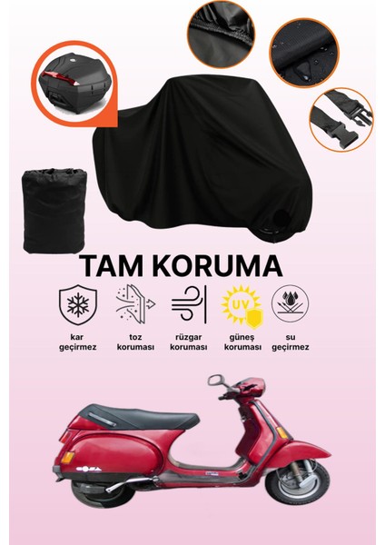 Siyah Arka Çanta Uyumlu Piaggio X7 Evo 300 Uyumlu Motosiklet Brandası, Koruyucu Örtü