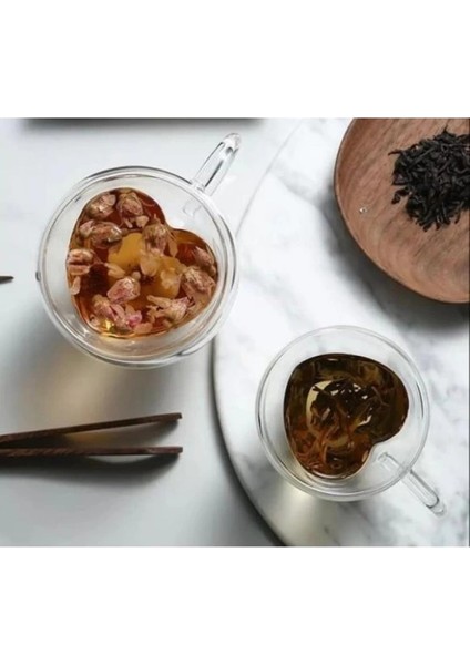 Kalp Şeklinde Cam Bardak