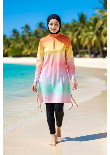 Kız Garson Boy Tam Kapalı Tesettür Mayo G2501