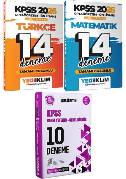 Kpss 2026 Ortaöğretim Ön Lisans Türkçe Matematik 14 Deneme - 2026 Kpss Ortaöğretim Çözümlü 10 Deneme