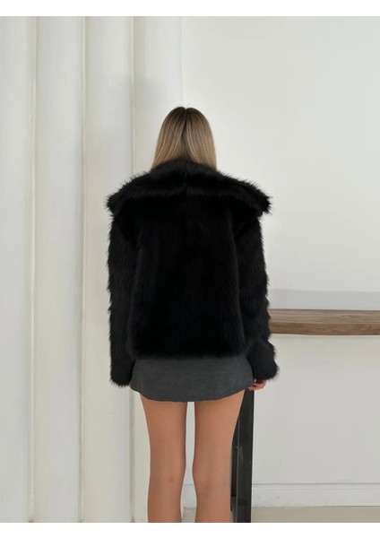 Kadın Premium Kürk Kaban – Cepli, Yaka Detaylı, Yumuşak Dokulu Kışlık Mont fırsatları