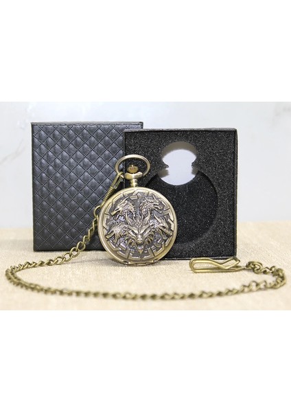 Özel Kutulu Dragonlu Antik Köstekli Saat ALK4680 - Lisinya