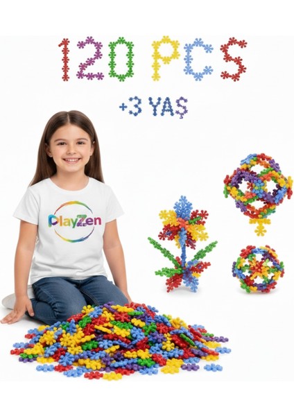 Master Molecules Eğitici Yaratıcı Molekül Stem Eğitimi Uyumlu 5 Renk 120 Parça Eğitici Oyuncak