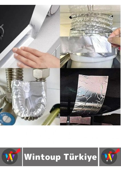 Kendinden Yapışkanlı Mutfak Banyo Kolay Temizlik Su Sızdırmaz Yanmaz Alüminyum Bant 5 Mtrx3 cm 2 Adt modelleri