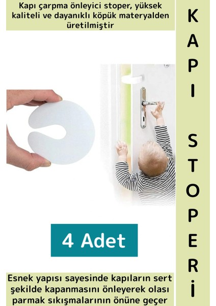 Dayanıklı Esnek Ev Çocuk Odası Çekmece Dolap Çarpma Darbe Gürültü Önleyici Köpük Kapı Stoperi 4 Adet