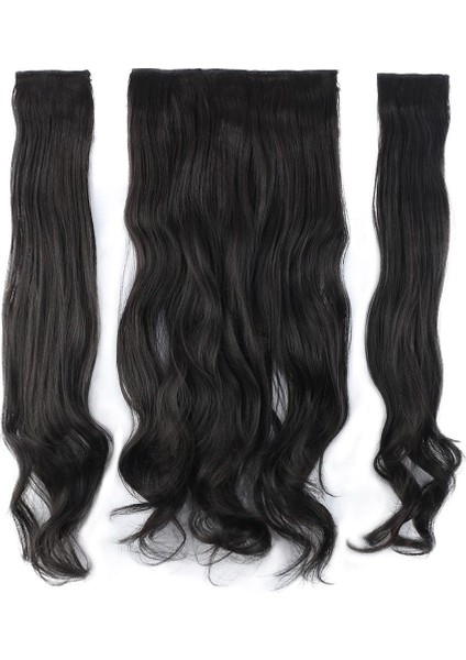 Fiber Sentetik Dalgalı Yarım Ay + 2 Yan Çıt Çıt / Kahverengi modelleri