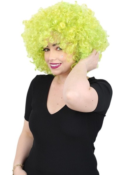 Animasyon Parti ve Palyaço Peruğu / Neon Yeşil fırsatları