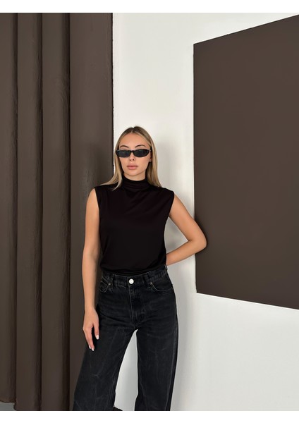 Kadın Sıfır Kol Boğazlı Body 2'li Set