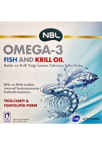 Omega 3 Fish And Krill Oil 100 Kapsül (Balık ve Kril Yağı) fiyatları