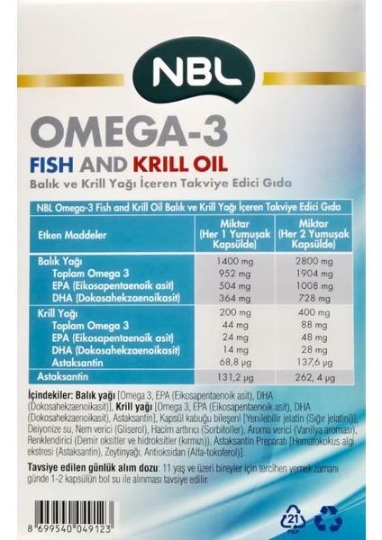 Omega 3 Fish And Krill Oil 100 Kapsül (Balık ve Kril Yağı) modelleri