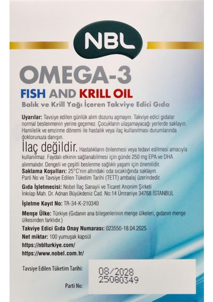 Omega 3 Fish And Krill Oil 100 Kapsül (Balık ve Kril Yağı) fırsatları