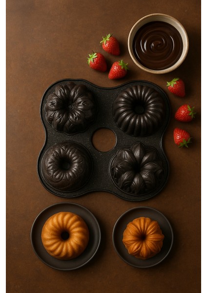 Dörtlü Kek Kalıbı ( 335*335*60 mm ) modelleri