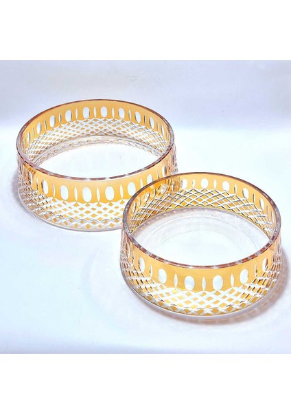 El Yapımı Kristal Arish Desen Dekoratif Sunumluk Kase Seti 2'li modelleri