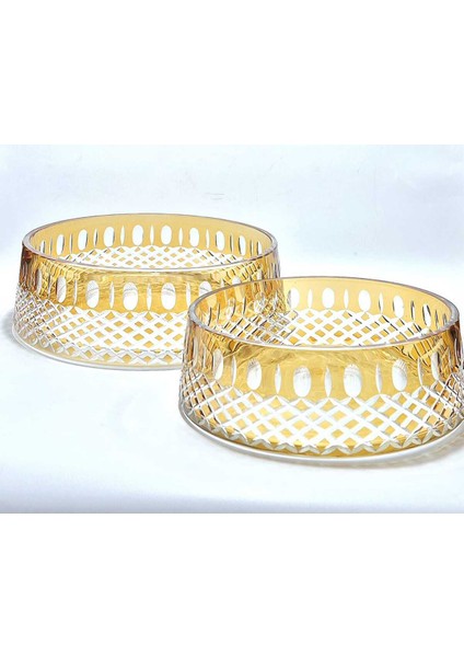 El Yapımı Kristal Arish Desen Dekoratif Sunumluk Kase Seti 2'li fırsatları