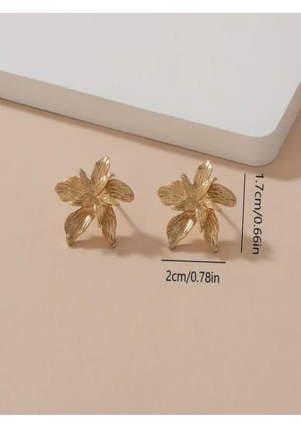 Altın Rengi Çiçekli Küpe fiyatları