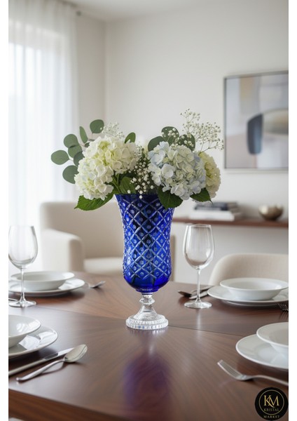 Lüks Kristal Kesme Saray Vazo