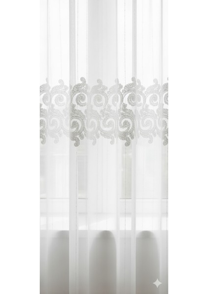 Tül Perde Desenli, Çizgili, Şık Perde255 x 255 cm - 1/2,5 Pile