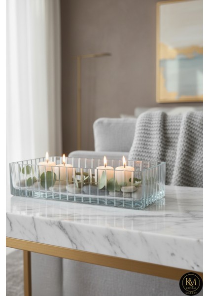 El Yapımı Kristal Vertical Kesim Batom Dekoratif Sunumluk Kase