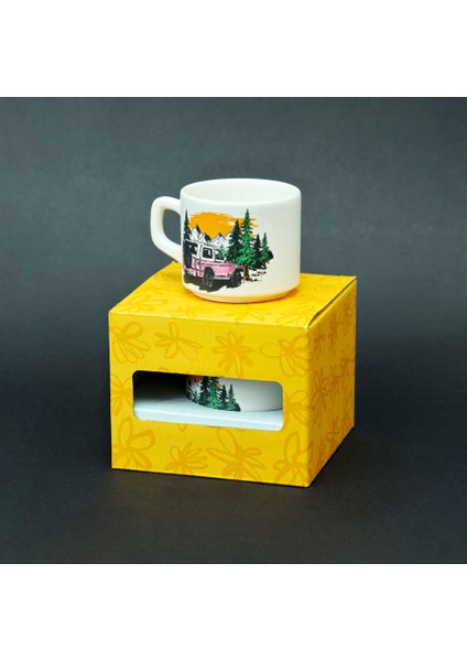 Kamp ve Dağ Desenli Beyaz Seramik Kupa fiyatları