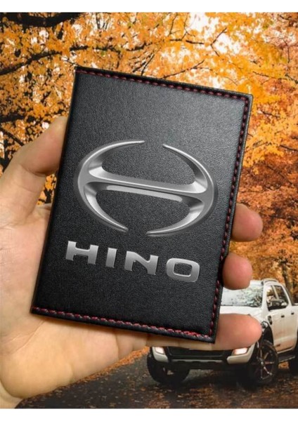 Hino Logolu Ticari Kamyon Van Minivan Ruhsat Kabı Oto Ruhsat Kılıfı Deri Dikişli Koruyucu