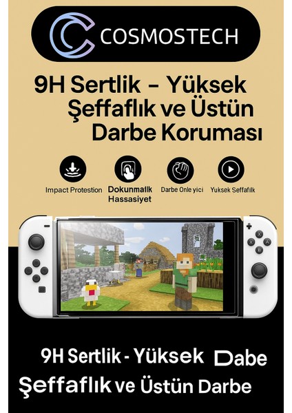 N. Switch OLED Uyumlu Şeffaf Hd Kırılmaz Cam Ekran Koruyucu – 7'' Temperli Cam fırsatları