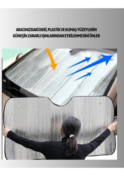 Metalize Reflektör Yüzeyli Uv Koruyucu Araç Güneşliği – Serin ve Güvenli Sürüşler Için modelleri