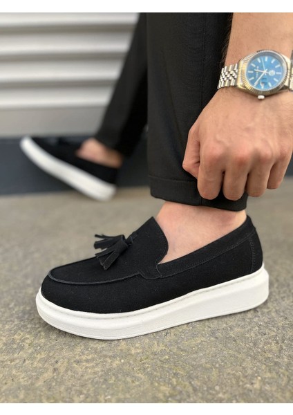 JY154 Blaze Bağcıksız Püsküllü Süet Erkek Günlük Spor Klasik Ayakkabı Sbt - Siyah modelleri
