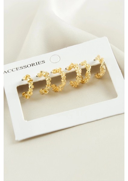 6 Adet Burgulu Halka Küpe