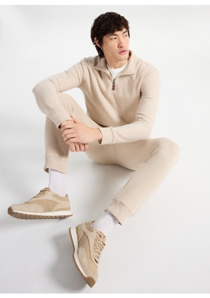 Fermuarlı Yaka Ekru Erkek Sweatshırt M4WM-SWT-1560 fiyatları