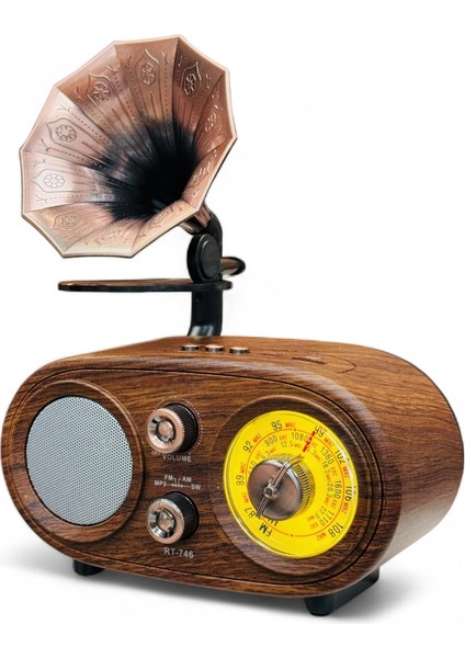 Gramafon Nostaljik Eskitme Radyo,bluetooth Özellikli Nostalji Gramafon Radyo