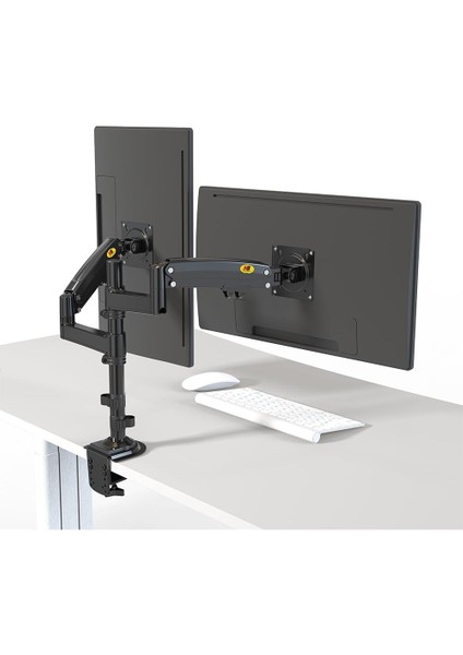 North Bayou Nb H180 Amortisörlü Profosyonel 17 "27" Monitör Stand Çift Monitör Desteği 2-12 kg indirimleri