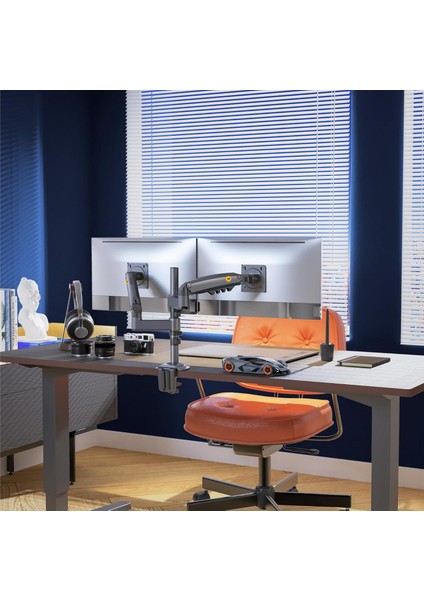 North Bayou Nb H180 Amortisörlü Profosyonel 17 "27" Monitör Stand Çift Monitör Desteği 2-12 kg