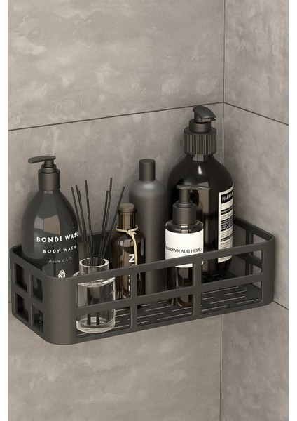 Banyo Düzenleyici Organizer Şampuanlık Havlupan Askısı Havluluk Siyah Banyo Duş Rafı Mutfak Rafı fırsatları