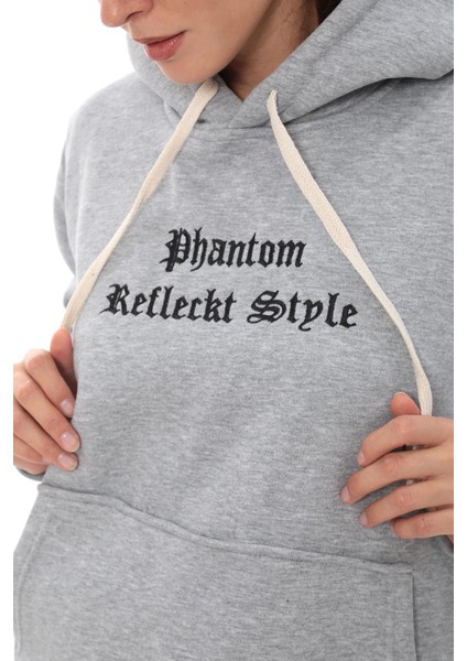 Kadın Kapüşonlu Kanguru Cep Şardonlu 3 Iplik Kışlık Içi Polarlı Günlük Eşofman Takım