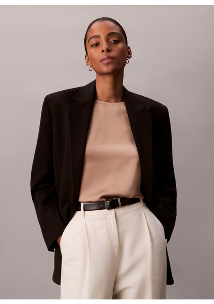 Yuvarlak Yaka Düz Kahve Kadın T-Shirt LV044D144GPAI indirimleri