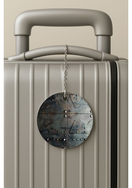Pleksi Zincirli Bavul Etiketi Seyahat Tatil Için Tasarım Valiz Etiketi Uzay Kapısı