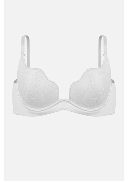 Istiridye Dantelli Wonna Baskılı Sütyen-Desteksiz Dolgusuz BALENLI-2822-EKRU