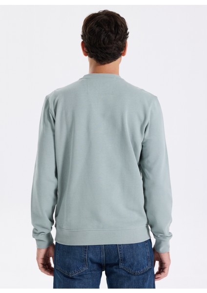 Bisiklet Yaka Mavi Erkek Sweatshırt M5YQ05K68I4-G9L8 Triangle Erkek Sw indirimleri