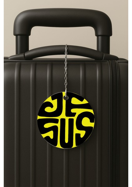 Jesus Desenli Uv Baskılı Pleksi Bavul Etiketi Seyahat Tatil Valiz Etiketi