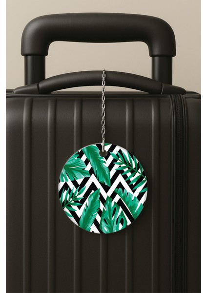 Kore Bahçesi Desenli Uv Baskılı Pleksi Bavul Etiketi Seyahat Tatil Valiz Etiketi