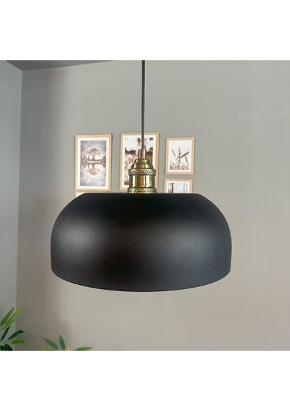 Siyah Rocha Metal Avize Lale Başlık Salon Masaüstü Mutfak Otel Tekli Avize Lamba Aydınlatma