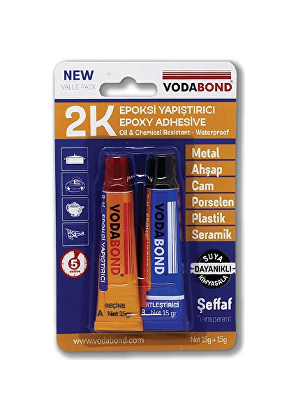3 Adet Vodabond Epoksi Yapıştırıcı A15G+B15G