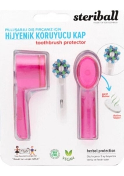 3 Adet Steriball Şarjlı Diş Fırçası Koruma Kabı 2'li Pembe fiyatları