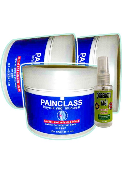 Painclass Kuyruk Yağı Kremi 3 Adet 100 ml + Çörek Otu Yağı Teskin Yağı 30 ml