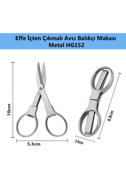 Içten Çıkmalı Avcı Balıkçı Makası Metal HG152
