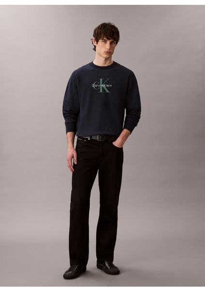 Bisiklet Yaka Lacivert Erkek Sweatshırt LV04RD234GCEF Ls Premıum Terry Mono