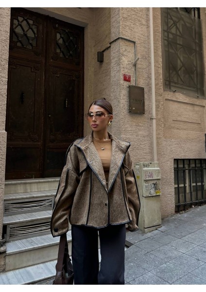 Deri Detaylı Tasarım Kaşe Ceket fiyatları