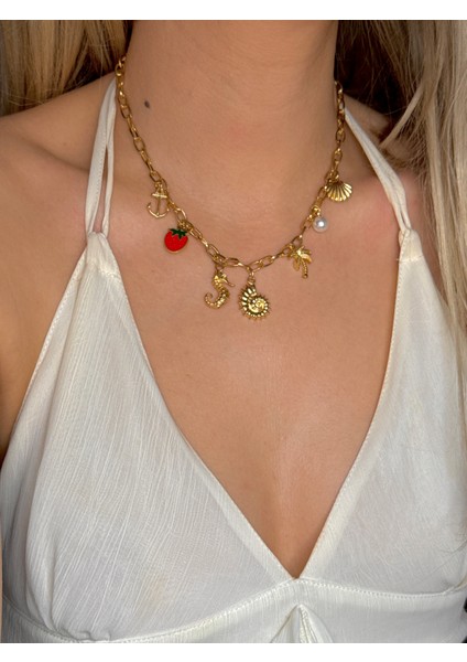 316L Çelik Charmlı Sallantılı Kolye