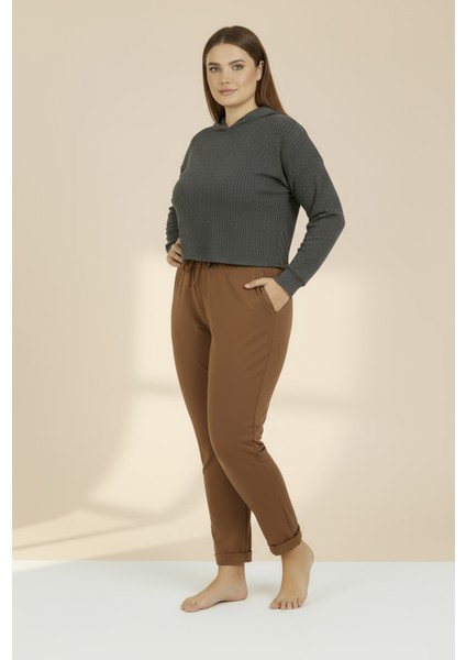 Duble Paça Büyük Beden Eşofman Altı Kiremit 2020 fırsatları